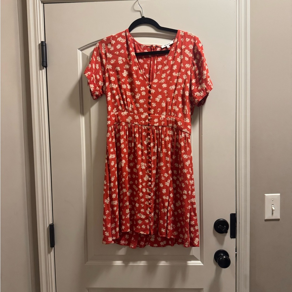 Madewell Red Floral Mini Dress